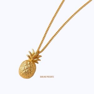 Golden Pineapple Necklace Women Color Gold